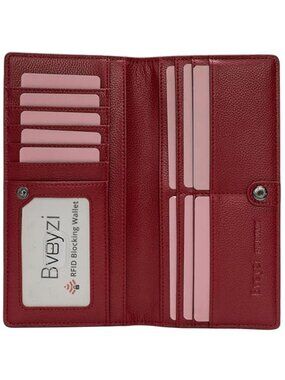 Genuine Leather RFID Wallet Womens Clutch Card Holder Zip Around Organizer
